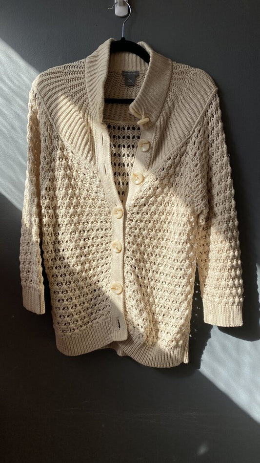 Open Knit Mockneck Cardigan