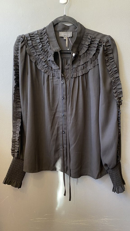 Ruffle Pleat Detail Blouse