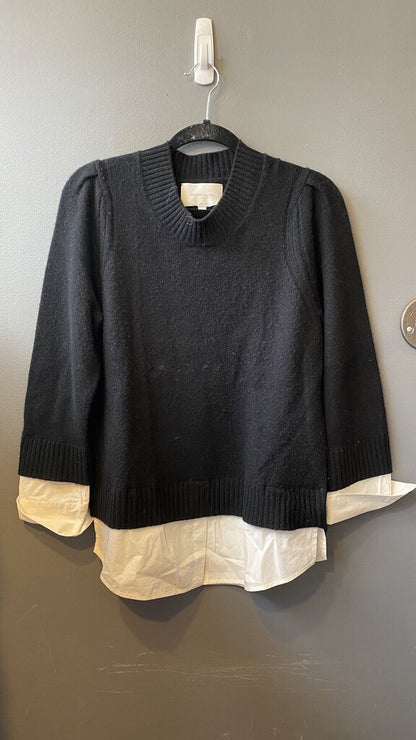 Wool Cashmere Shirt Tail Layered Sweater