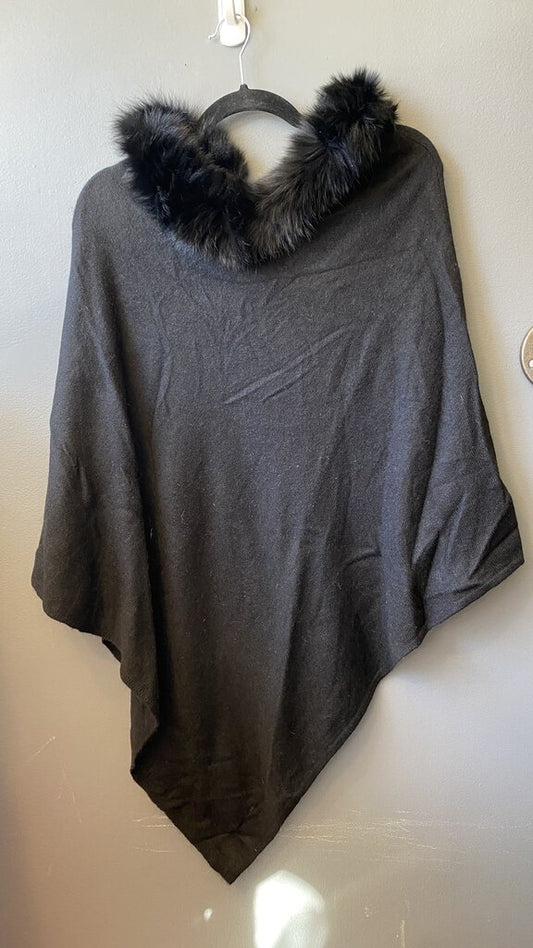 Fur Trim Poncho