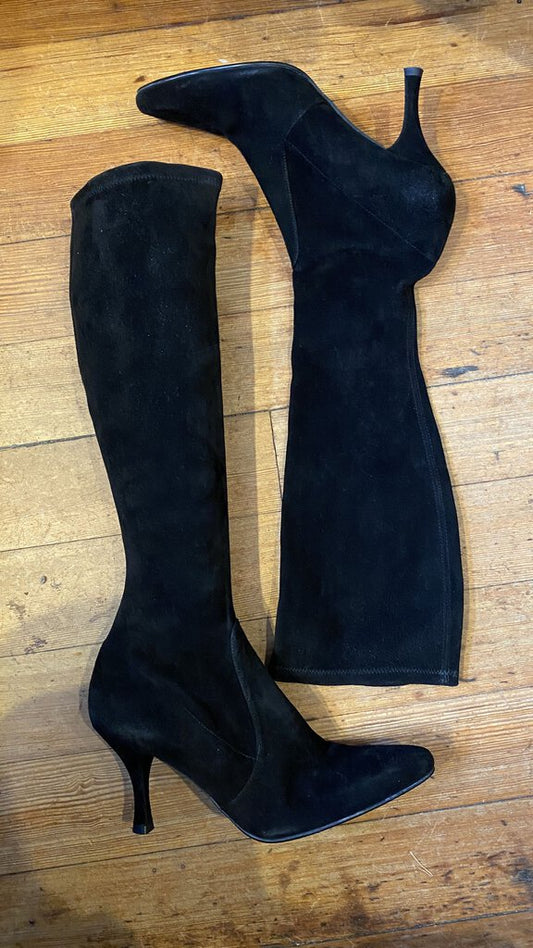 Suede Tall Sock Boots