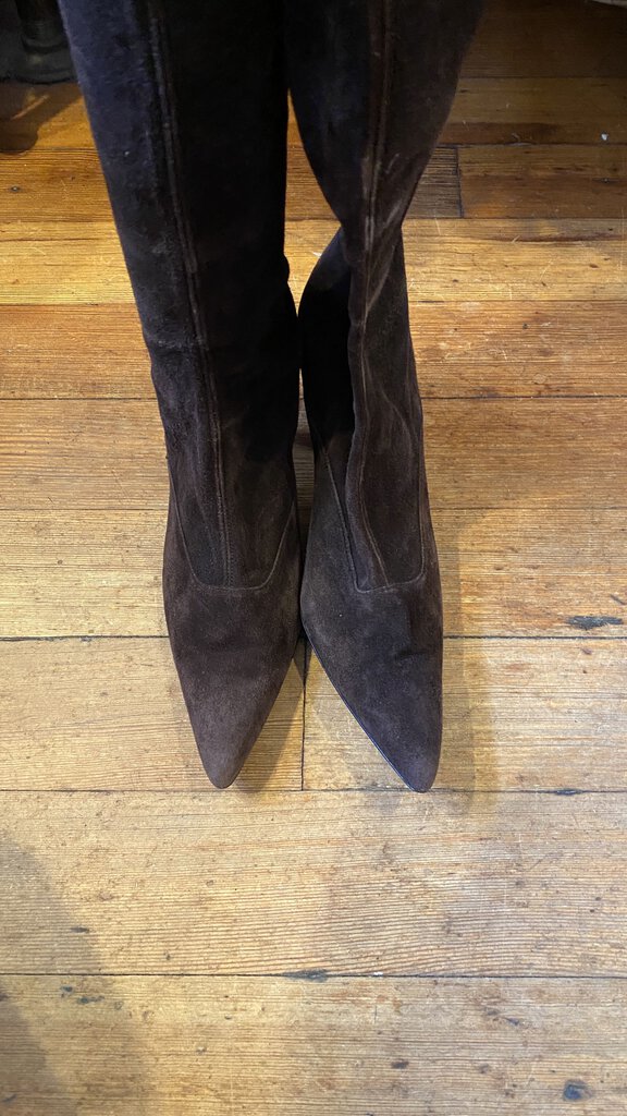 Suede Tall Sock Boots