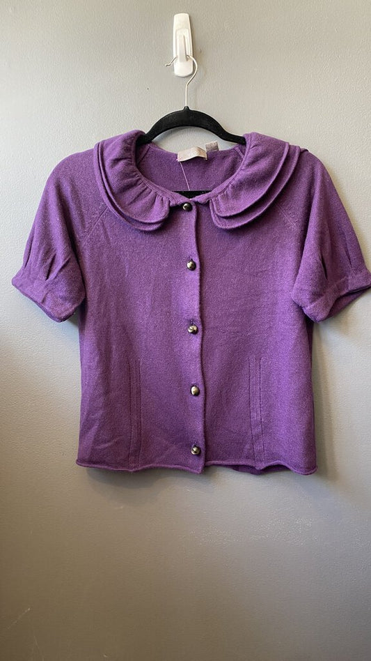 Peter Pan Short Sleeve Cashmere Cardigan