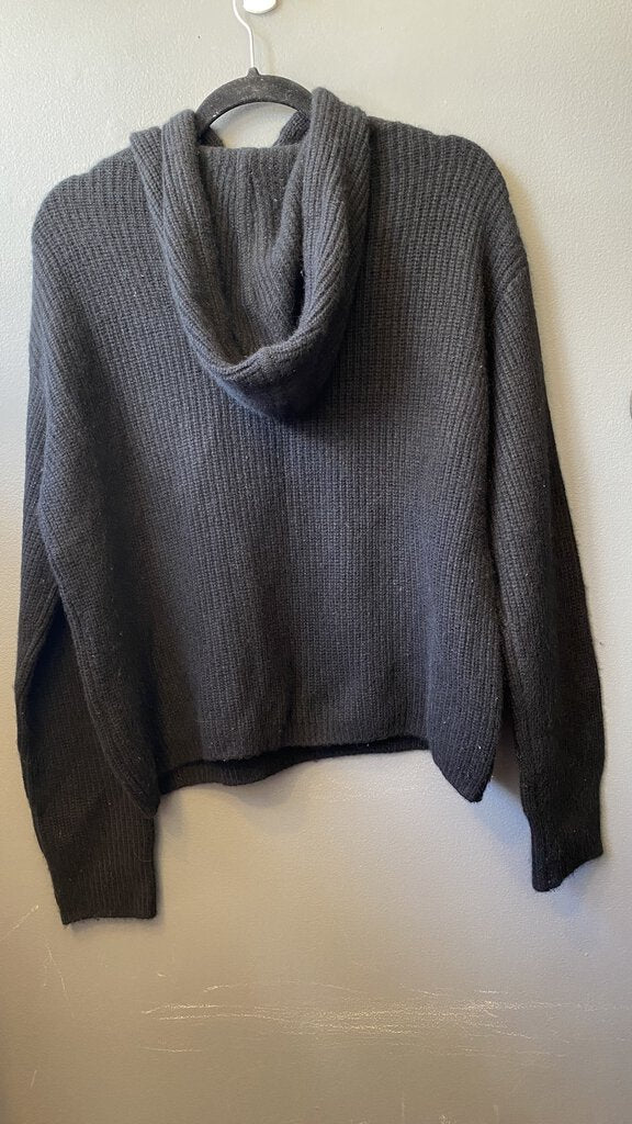 Ribbed Cashmere Hoodie Sweater