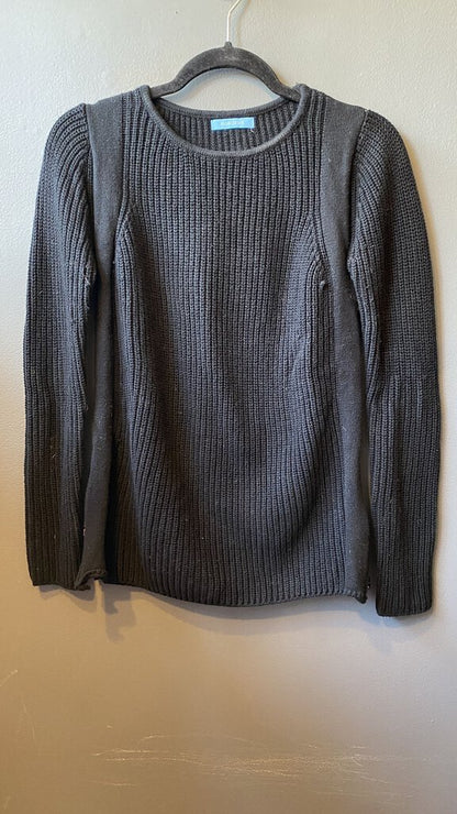 Ribbed Zipper Side Cotton Cashmere Sweater