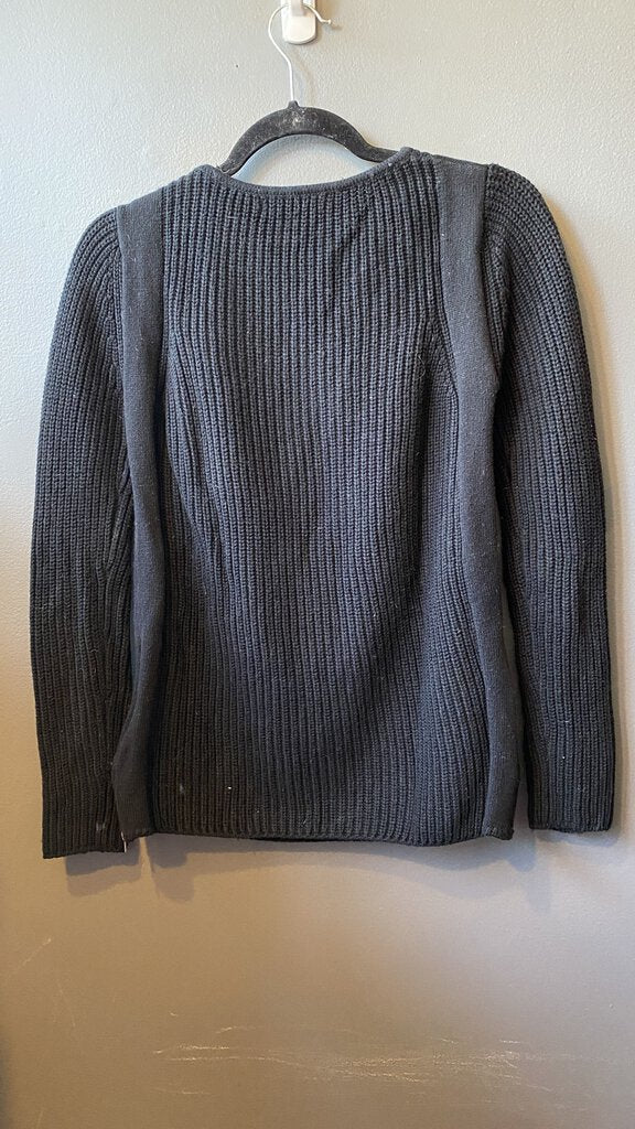 Ribbed Zipper Side Cotton Cashmere Sweater