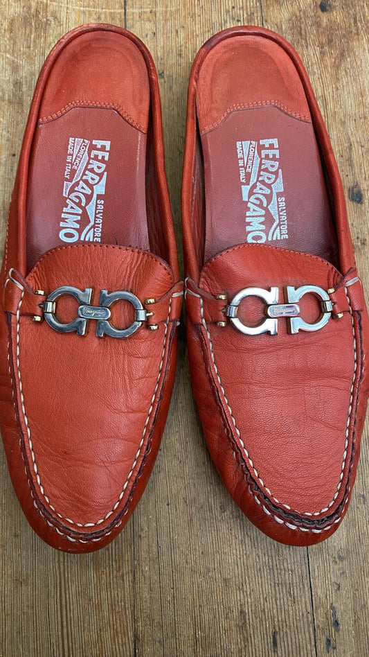 Logo Buckle Flat Mules