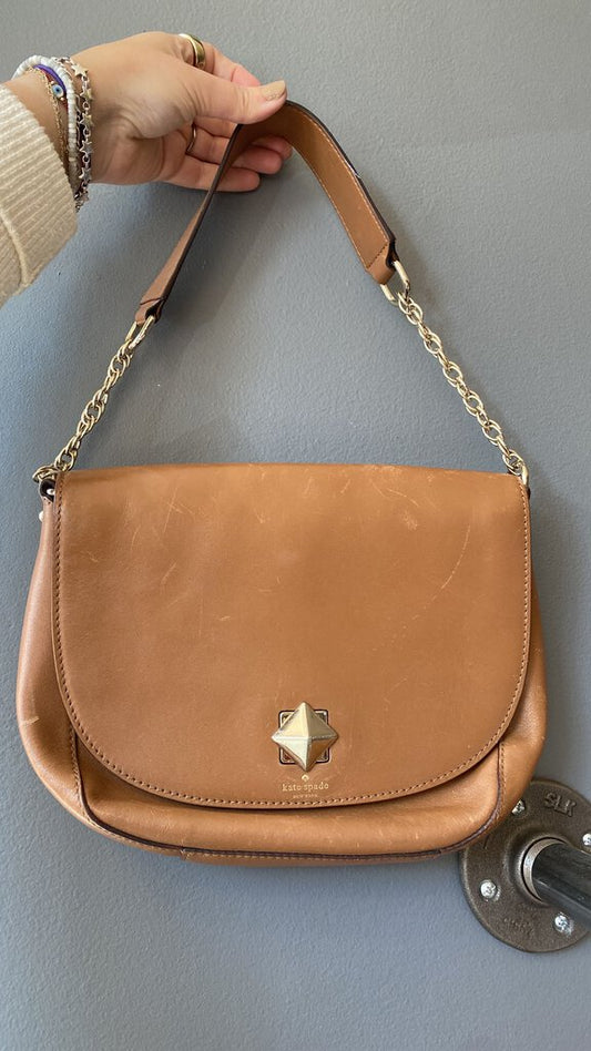 Leather Round Shoulder Bag (as is)