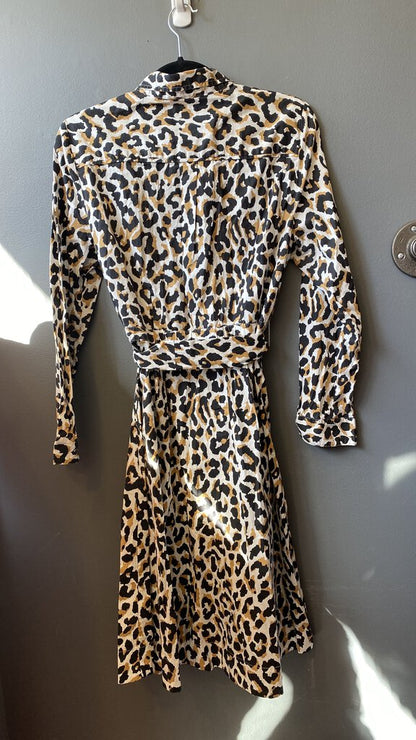 Leopard Belted Aline Shirtdress