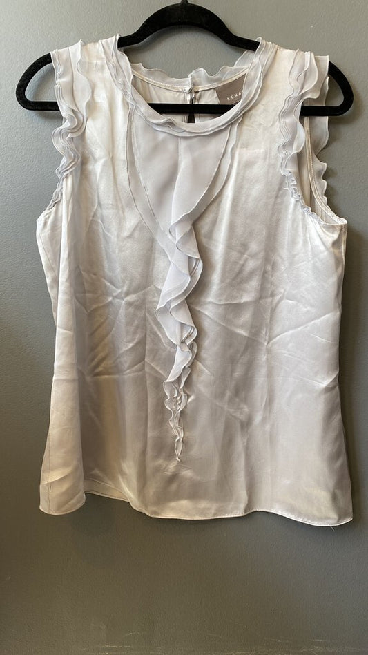 Silk Ruffle Sleeveless Blouse