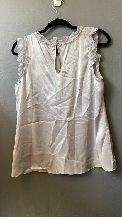 Silk Ruffle Sleeveless Blouse