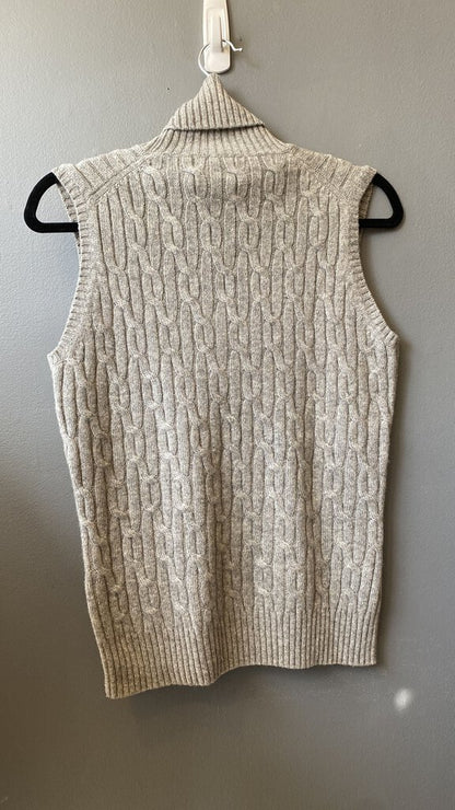 Wool Cashmere Cableknit Turtleneck Tank