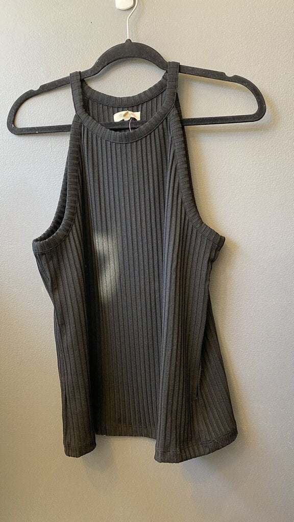 Ribbed High Neck Tank