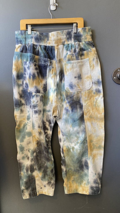 Tie Dye Wide Leg Corduroy Pants