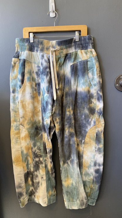 Tie Dye Wide Leg Corduroy Pants