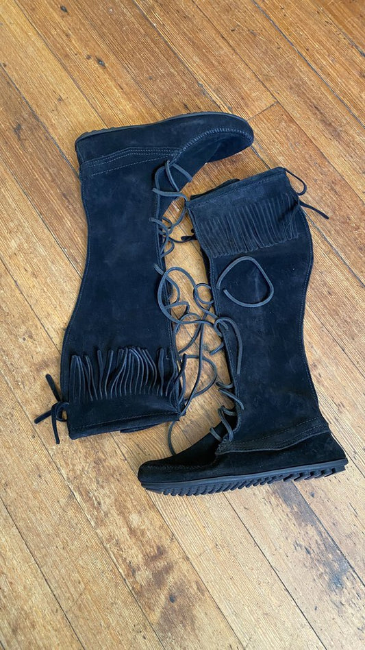 Lace Up Moccasin Boots