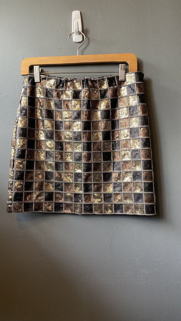 Sequin Check Mini Skirt