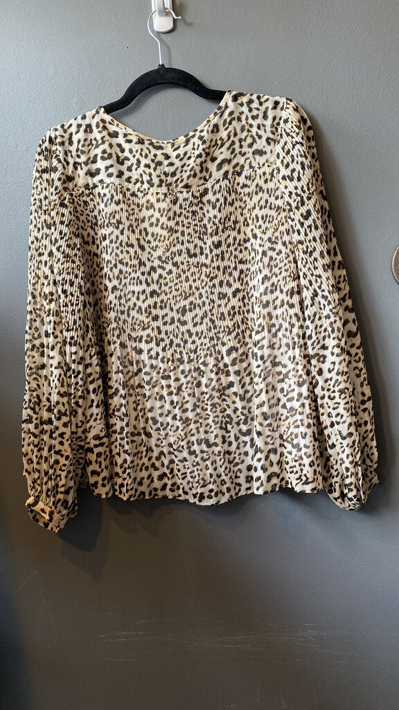 Leopard Pleated Blouse