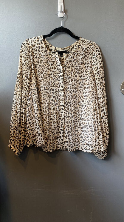 Leopard Pleated Blouse