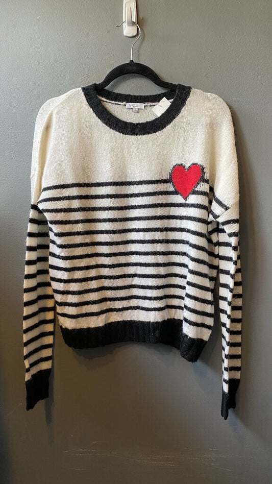 Stripe Heart Crewneck Sweater