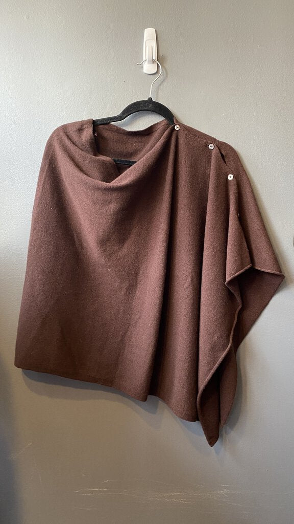 Button Cashmere Poncho