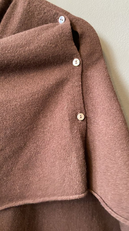 Button Cashmere Poncho