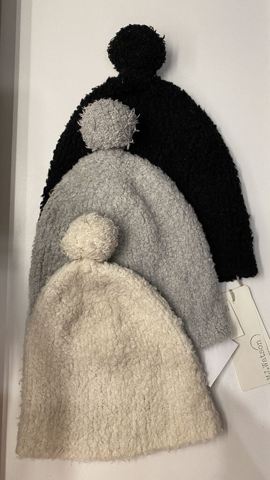 Pom Cashmere Wool Beanie Hat