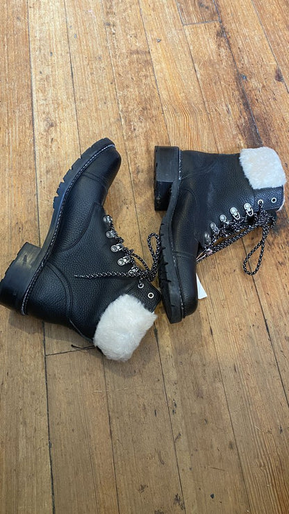 Shearling Lace Up Boots