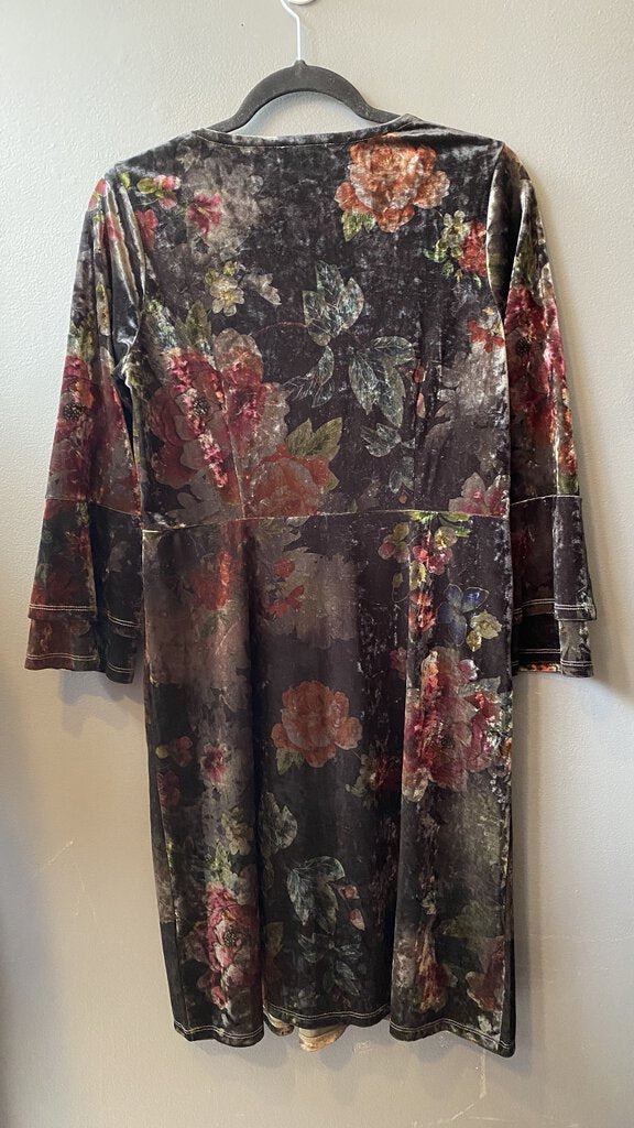 Velvet Floral Shift Dress