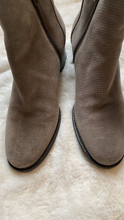 Waterproof Suede Heeled Booties