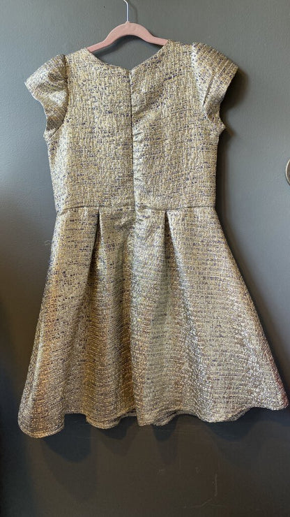 Metallic Tweed Fit Flare Dress