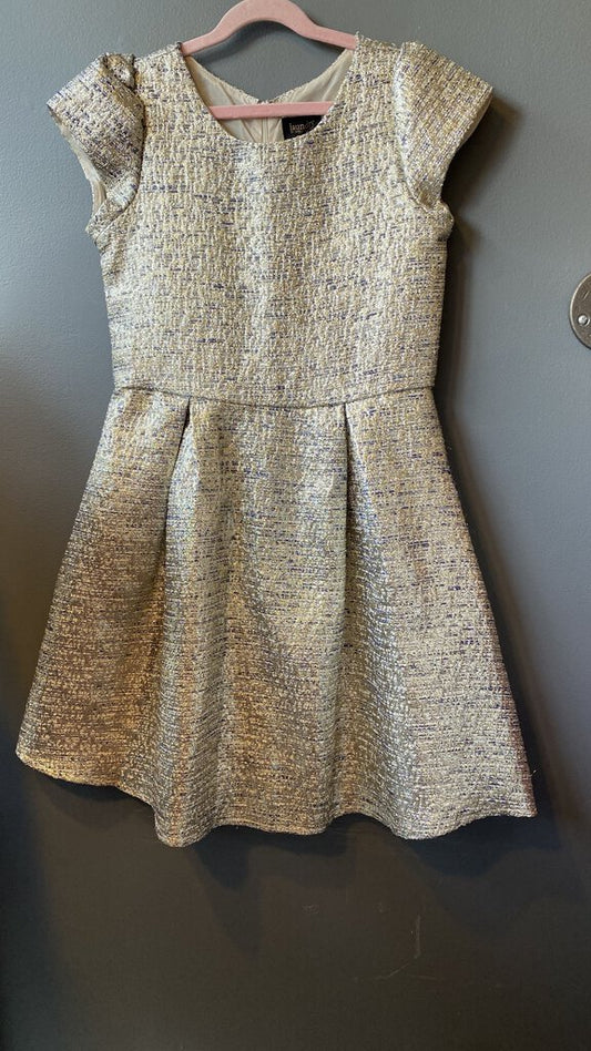 Metallic Tweed Fit Flare Dress