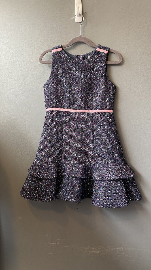 Tweed Ruffle Hem Dress