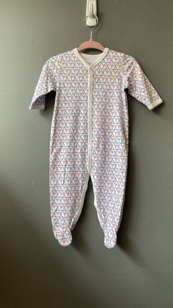 Pima Cotton Flamingo Footie Onesie