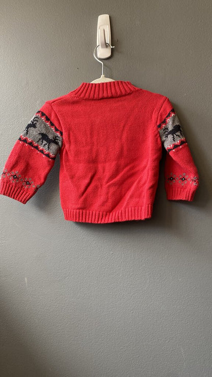 Reindeer Zip Up Sweater