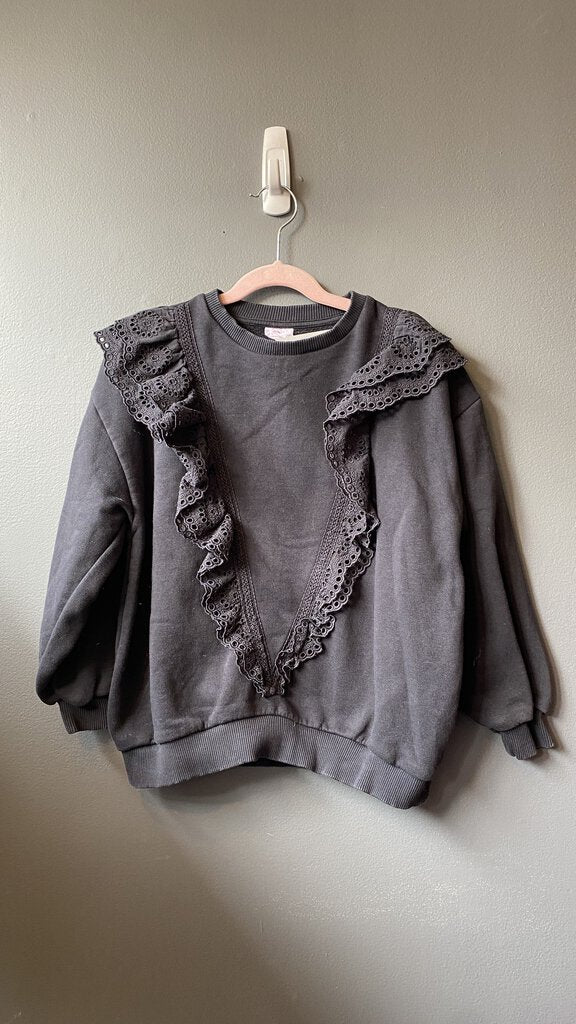 Eyelet Ruffle Sweatshirt