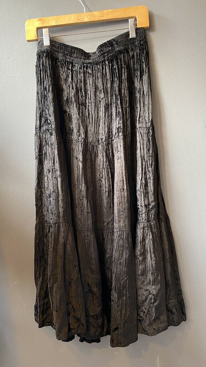 Crushed Velvet Midi Skirt