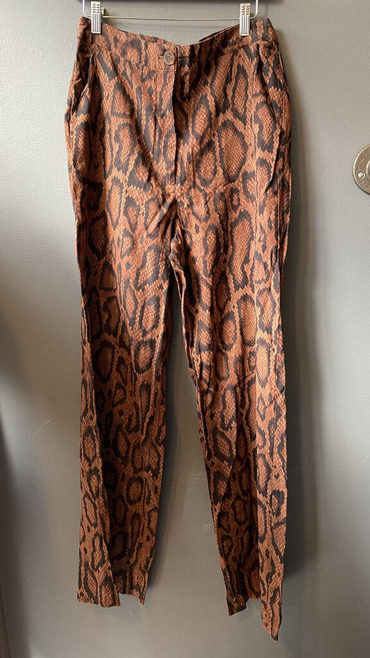 Snake Print Wide Leg Pants