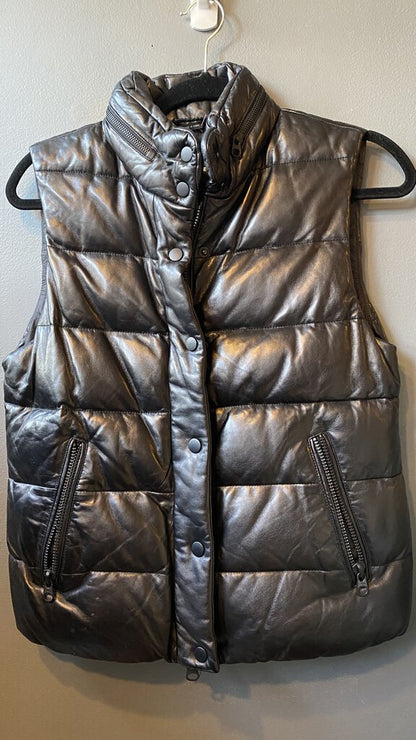 Leather Puffer Vest