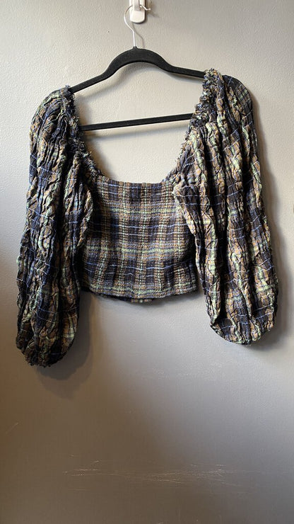 Plaid Smocked Crop Top