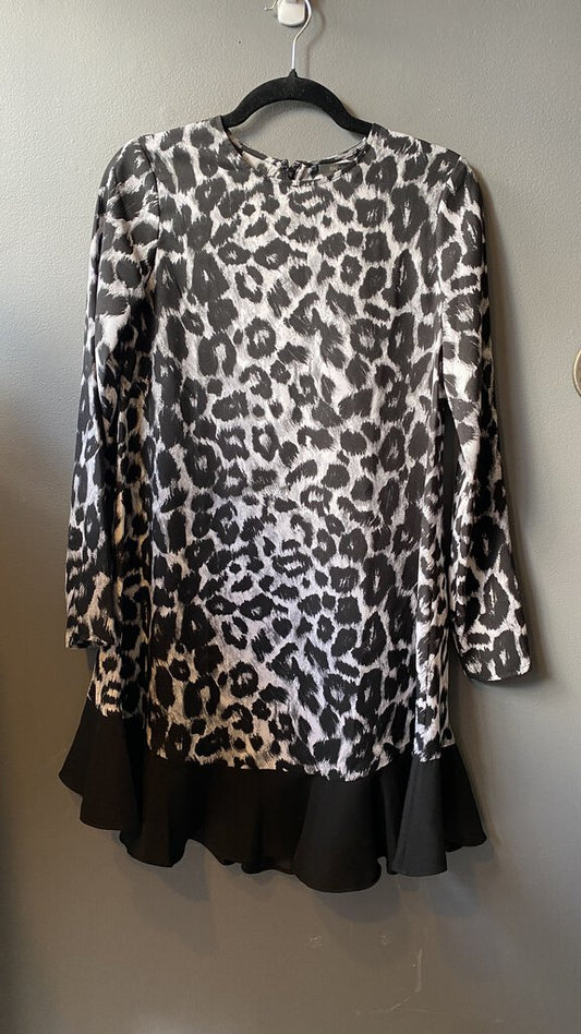 Leopard Ruffle Hem Aline Dress