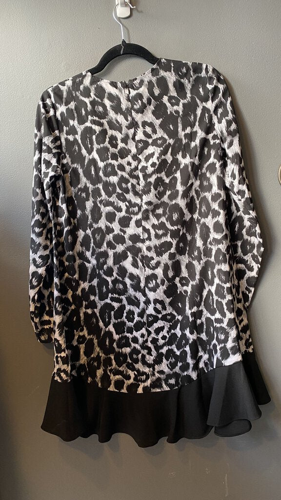 Leopard Ruffle Hem Aline Dress