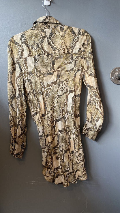 Python Surplice Drape Tunic Blouse