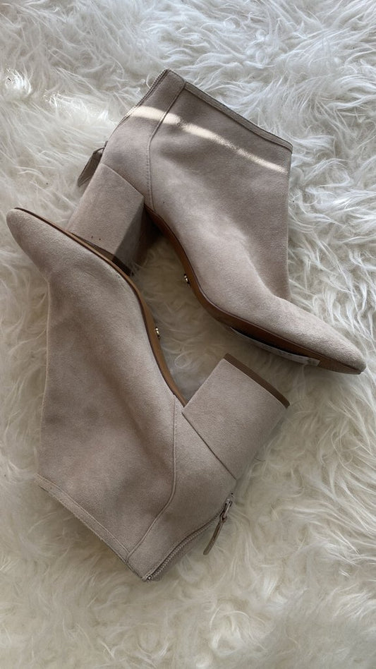 Suede Block Heel Booties