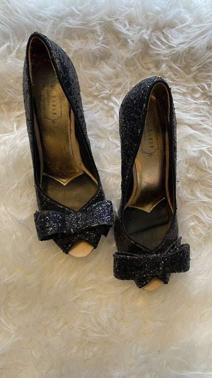 Glitter Bow Heels (UK6.5)