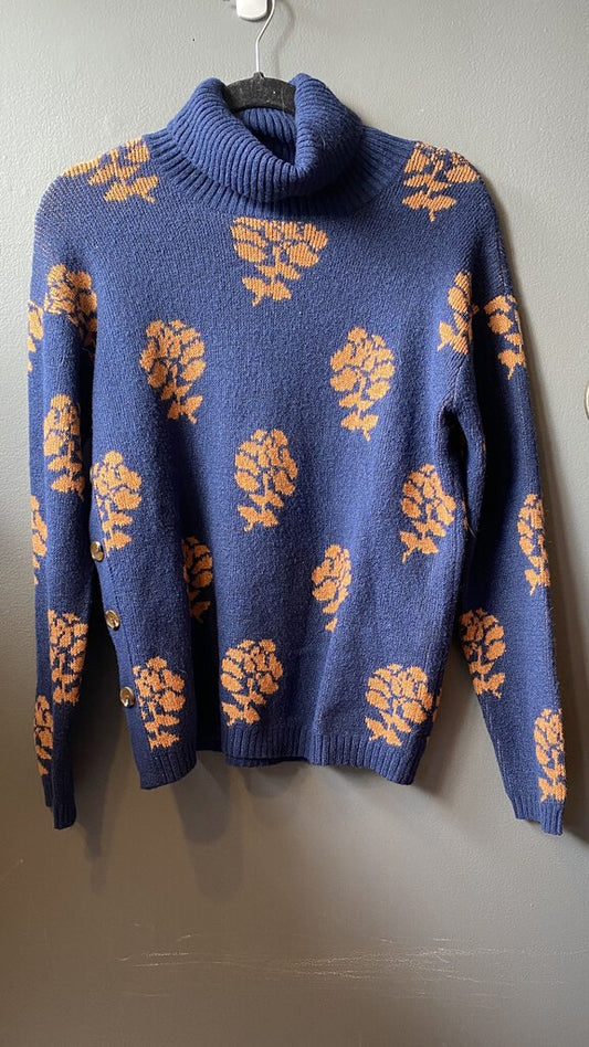 Print Turtleneck Sweater