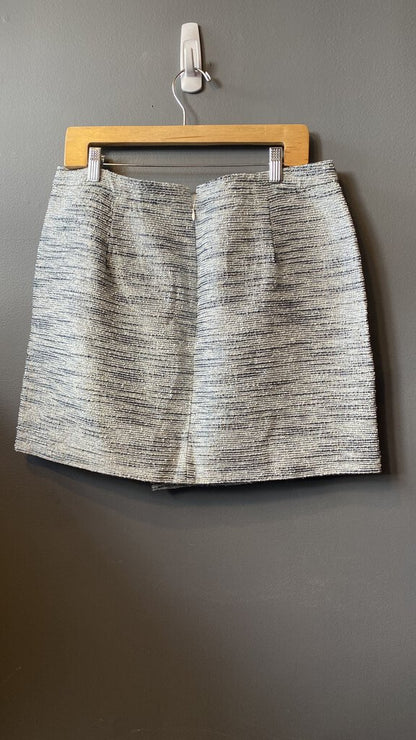 Tweed Metallic Faux Wrap Skirt