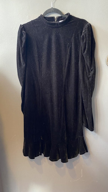 Velvet Puff Shoulder Dress