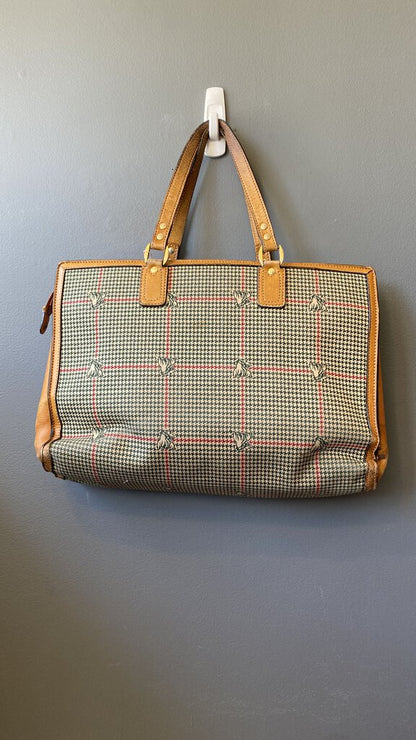 Vintage Houndstooth Briefcase Tote (as is)