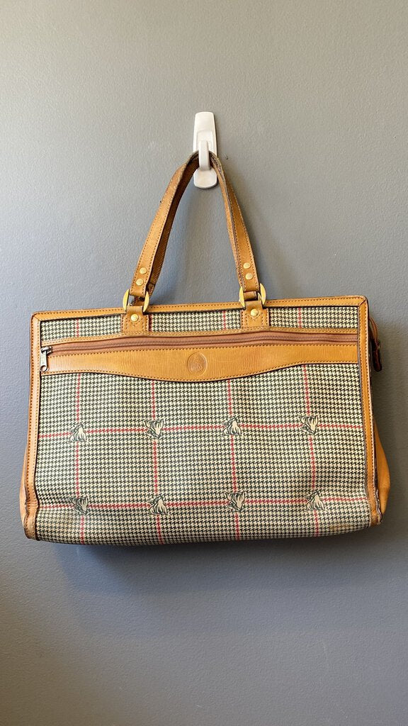 Vintage Houndstooth Briefcase Tote (as is)